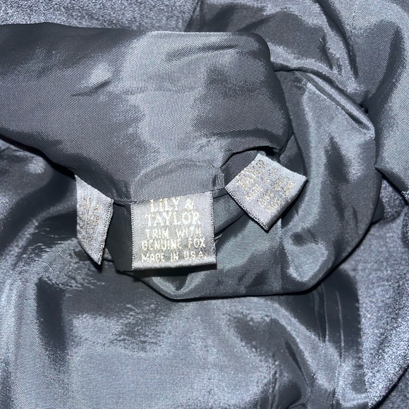 Lily & Taylor Women's Black Blazer with Fox Fur Cuffs - Picture 8 of 11